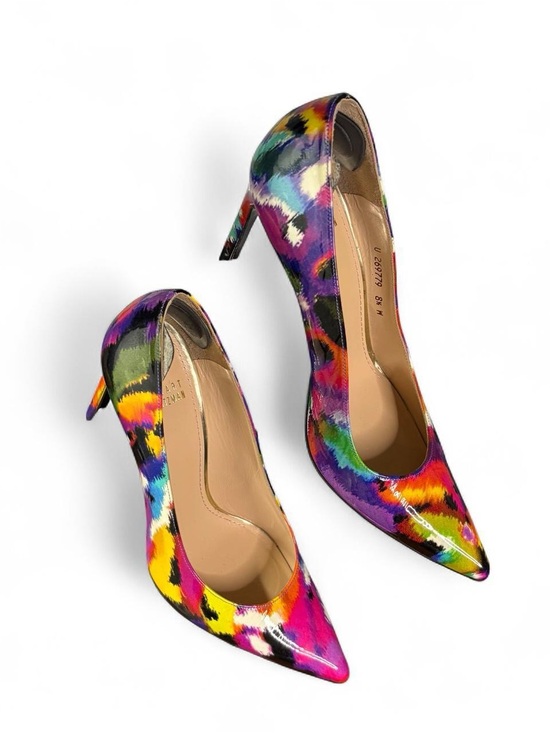 Stuart Weitzman Shoes - Stuart Weitzman Multicolor Ikat-Style Pointed Toe Pumps